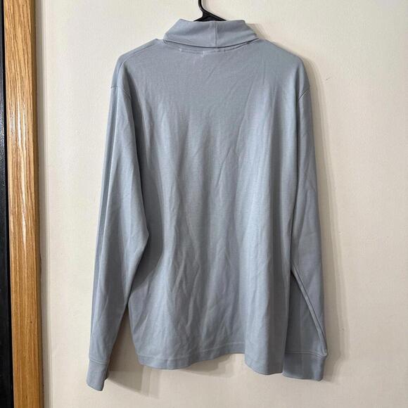 Jeff  100% Pima Cotton Turtleneck Mens Sz L Soft Blue Office Academia Layer Prep - Picture 6 of 6